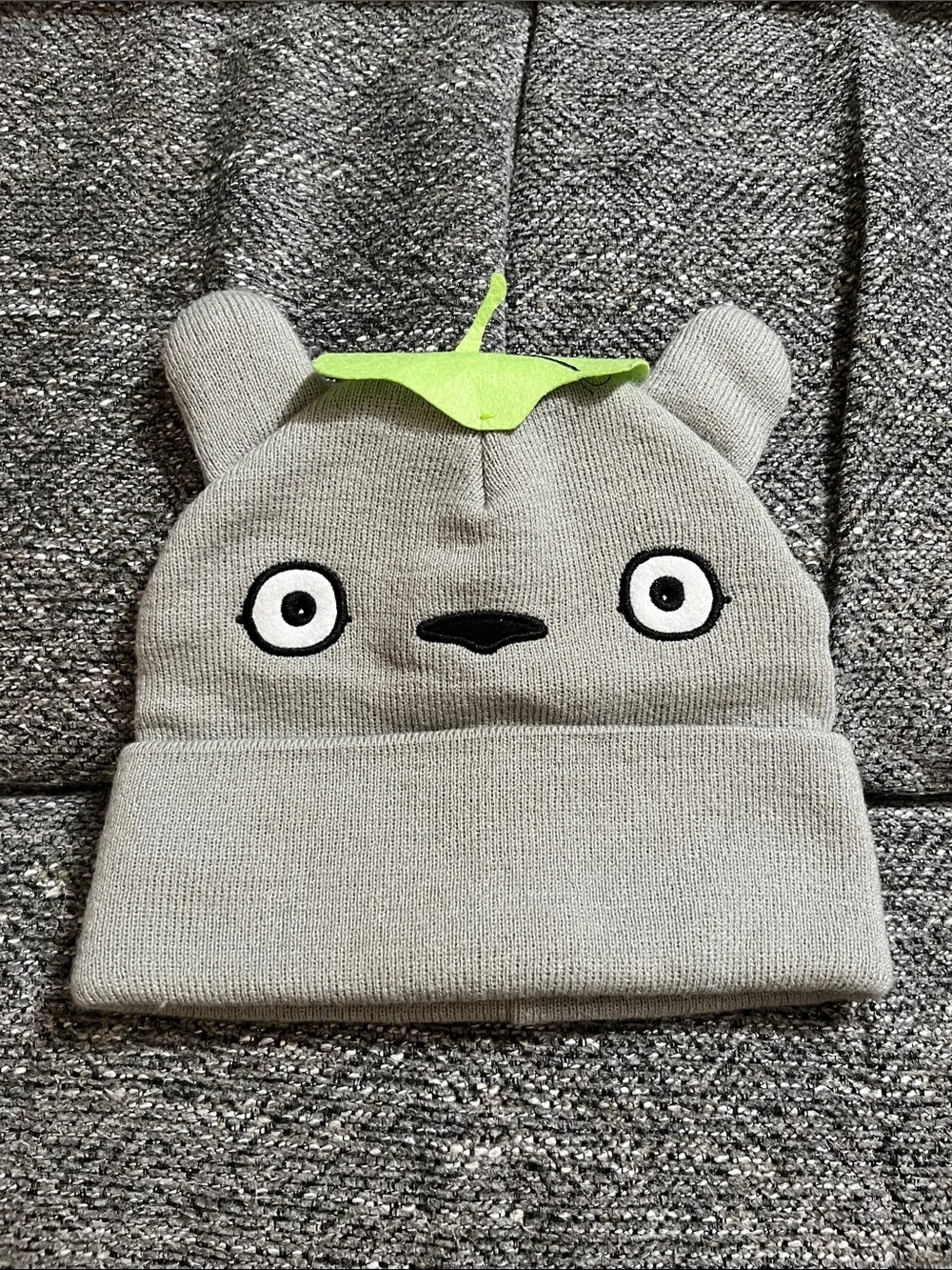 My Neighbor Totoro plush beanie with Leaf Accent